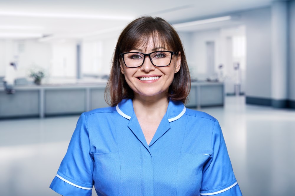 Picture of NHS Trust Nurse happy during staffing crisis